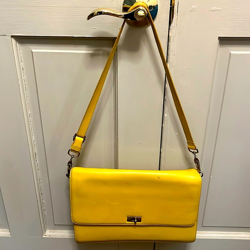 Yellow Jcrew shoulder bag .